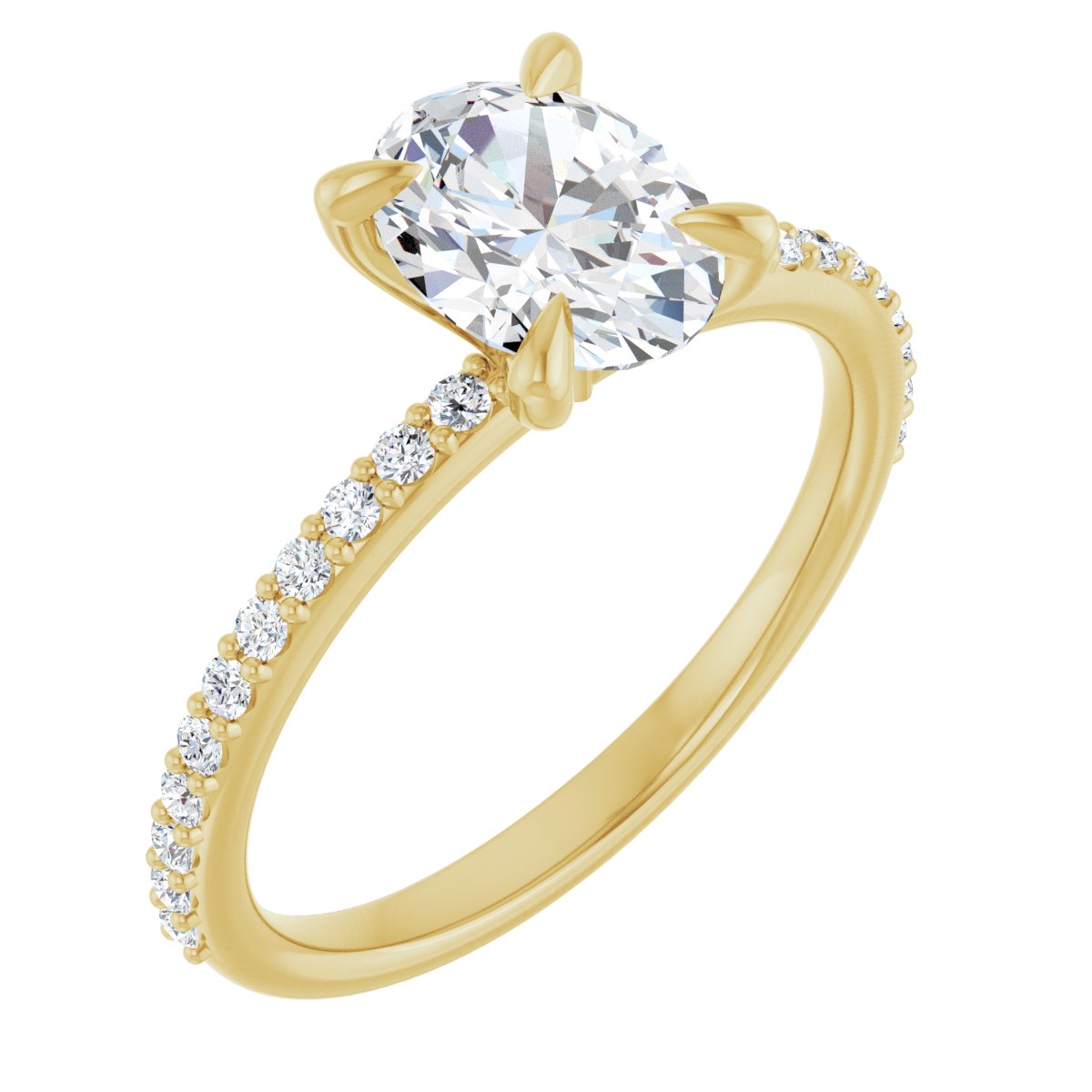 Oval Accented Engagement Ring