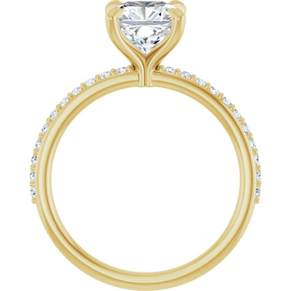 Cushion Accented Engagement Ring