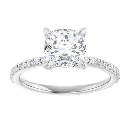 Cushion Accented Engagement Ring