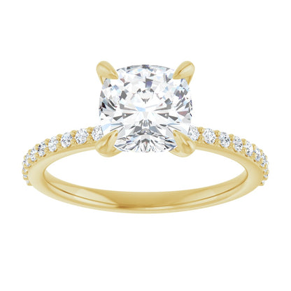 Cushion Accented Engagement Ring