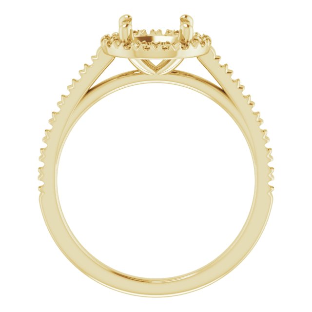 Round Brilliant French-Set Halo-Style Engagement Ring