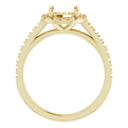 Round Brilliant French-Set Halo-Style Engagement Ring