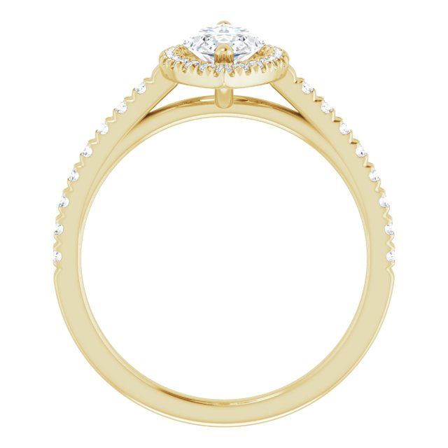 Marquise French-Set Halo-Style Engagement Ring