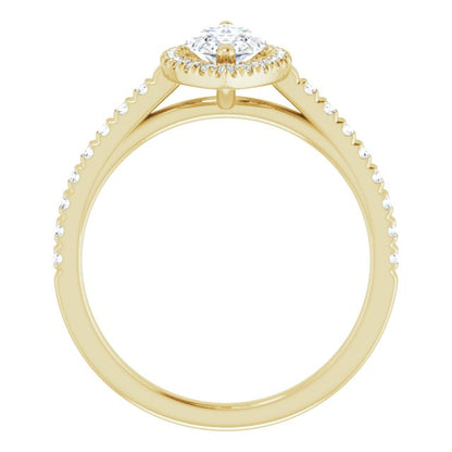 Marquise French-Set Halo-Style Engagement Ring