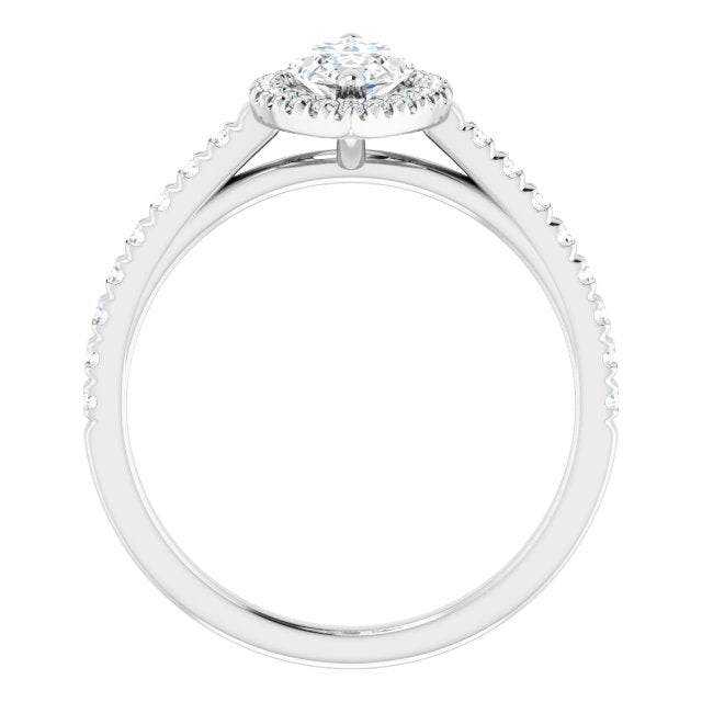 Marquise French-Set Halo-Style Engagement Ring