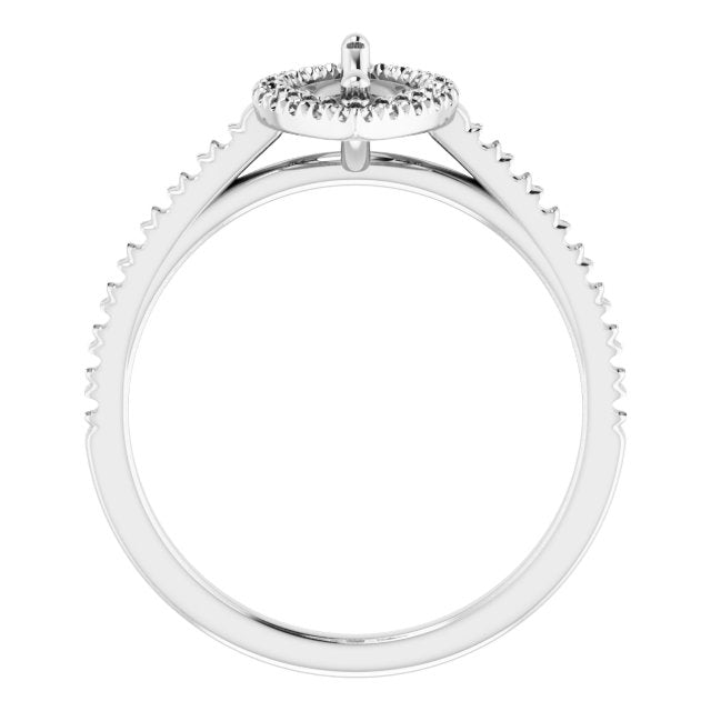 Marquise French-Set Halo-Style Engagement Ring