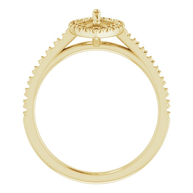 Marquise French-Set Halo-Style Engagement Ring