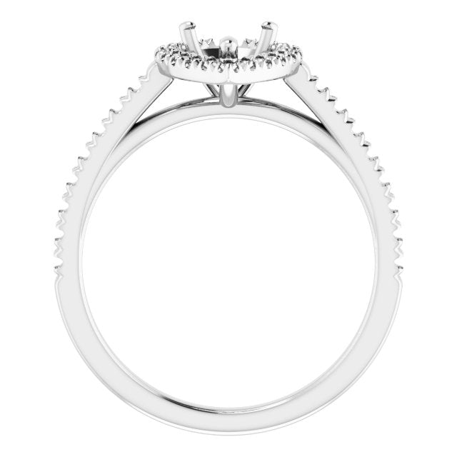 Pear French-Set Halo-Style Engagement Ring