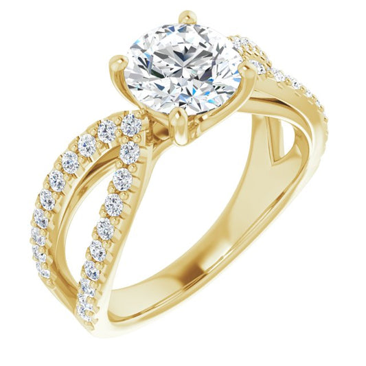 Round Brilliant Accented Engagement Ring