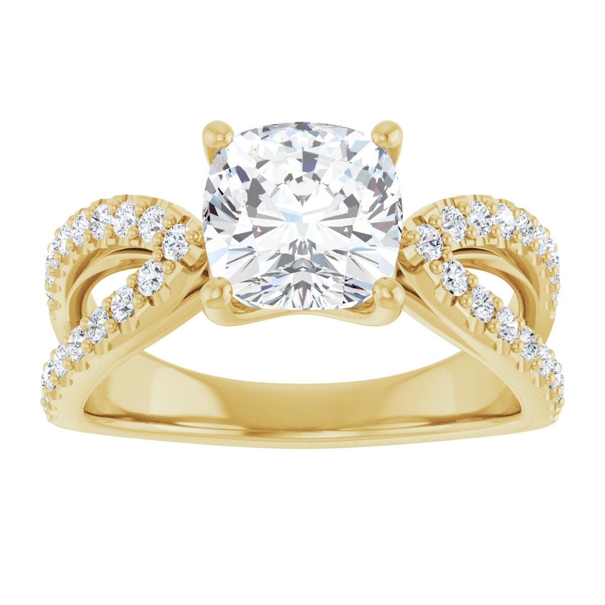 Cushion Accented Engagement Ring