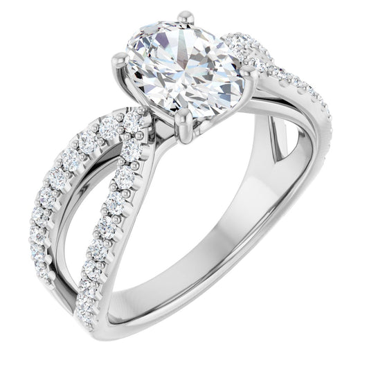 Oval Accented Engagement Ring