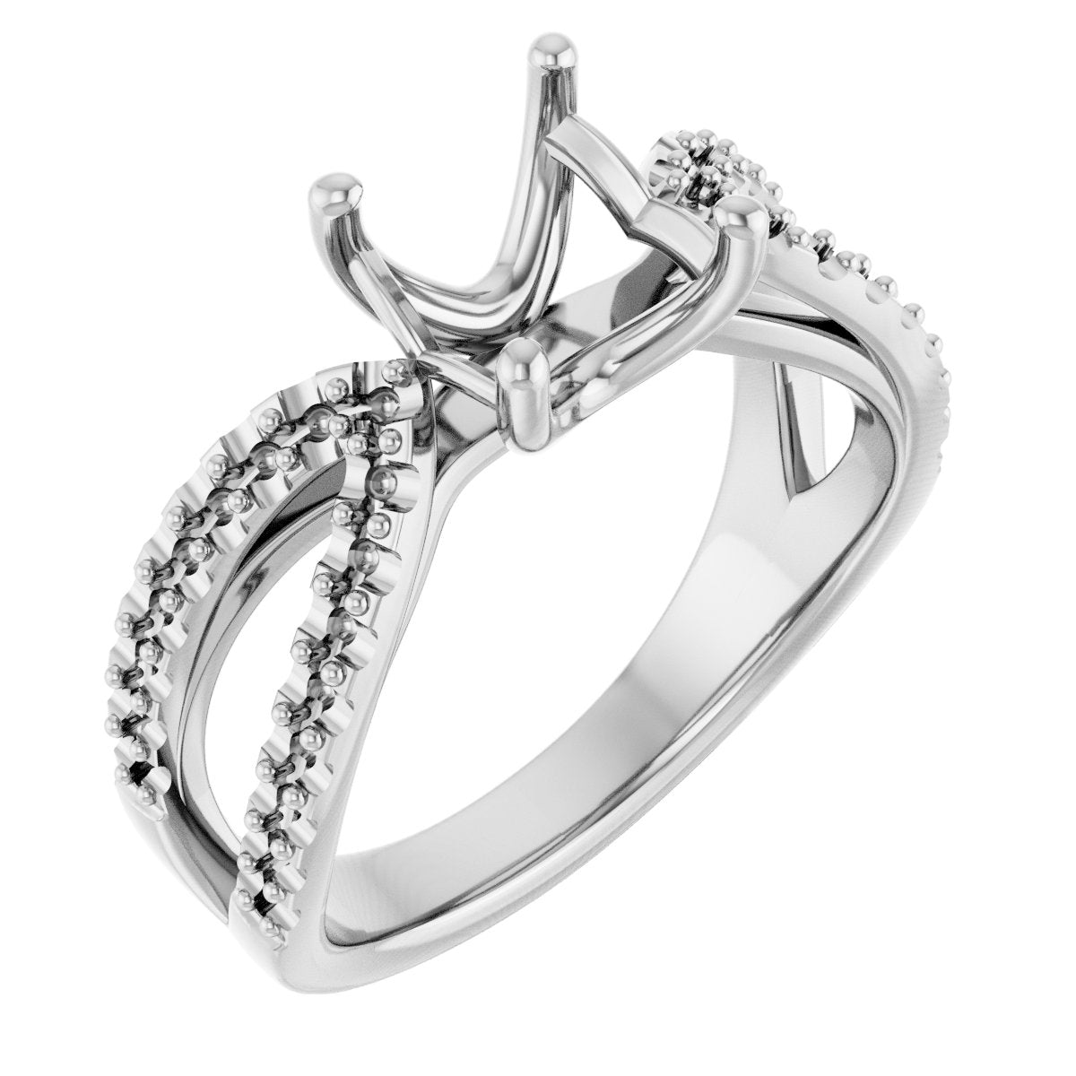 Cushion Accented Engagement Ring