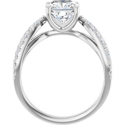 Cushion Accented Engagement Ring