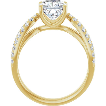 Cushion Accented Engagement Ring