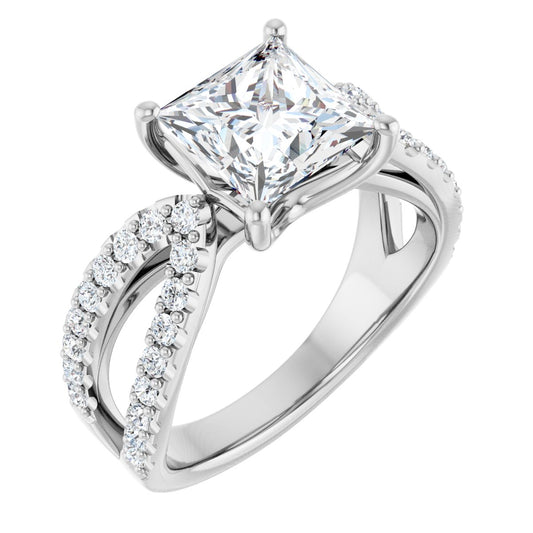 Princess Accented Engagement Ring