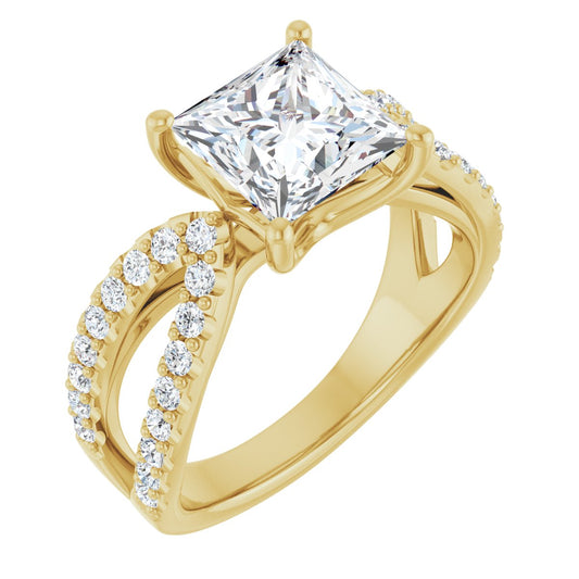 Princess Accented Engagement Ring