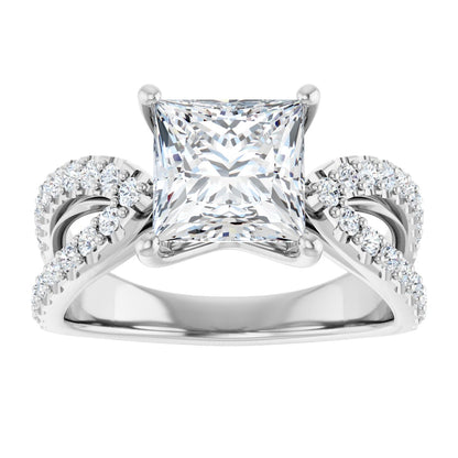 Princess Accented Engagement Ring