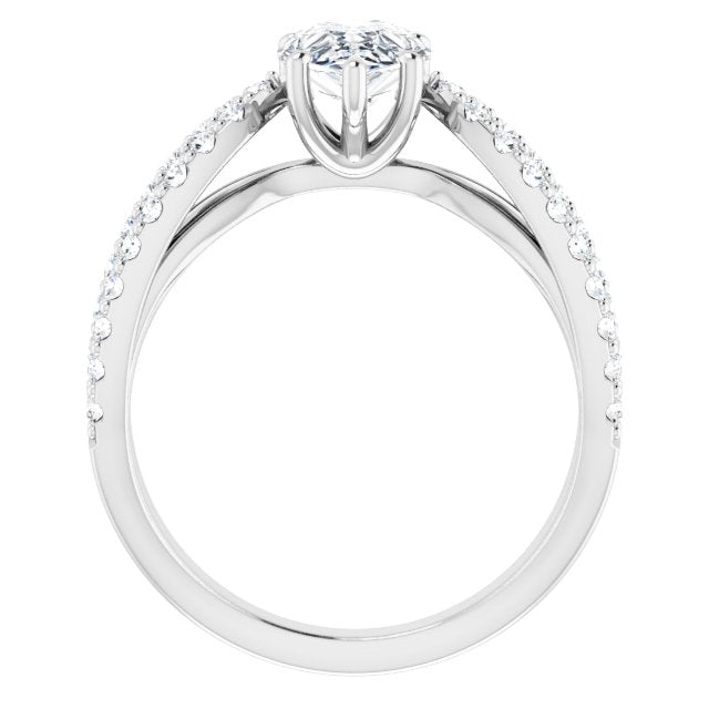 Pear Accented Engagement Ring