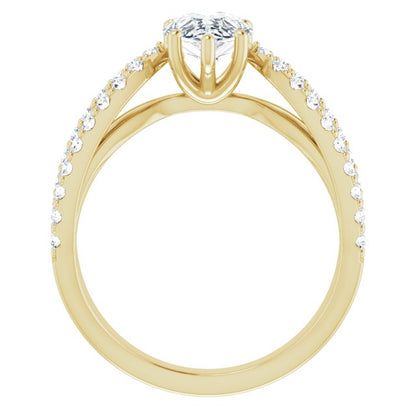 Pear Accented Engagement Ring