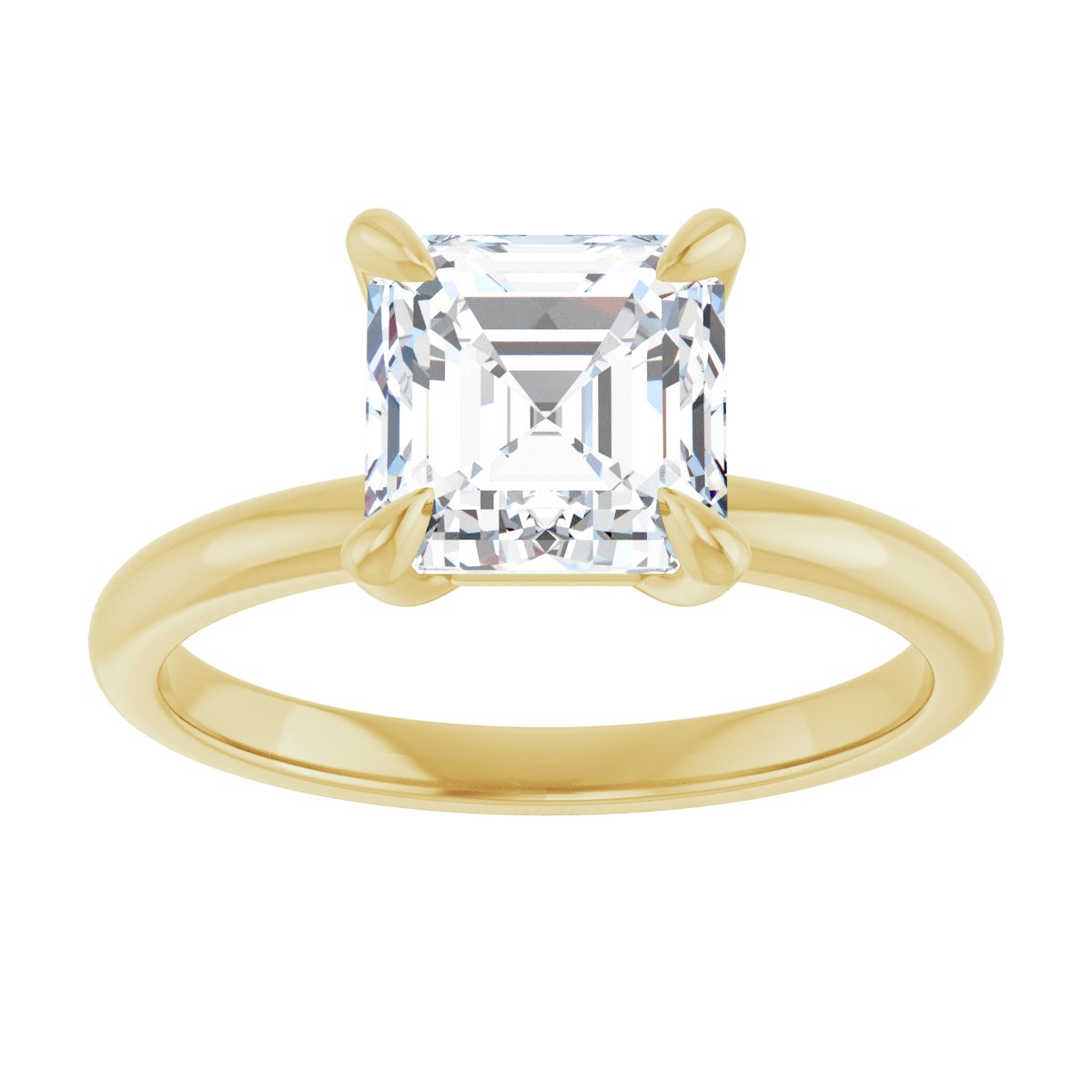 Asscher Solitaire Engagement Ring