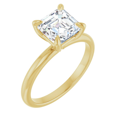 Asscher Solitaire Engagement Ring