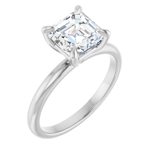 Asscher Solitaire Engagement Ring