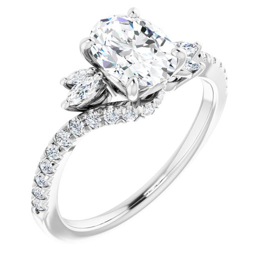 Oval Accented Engagement Ring