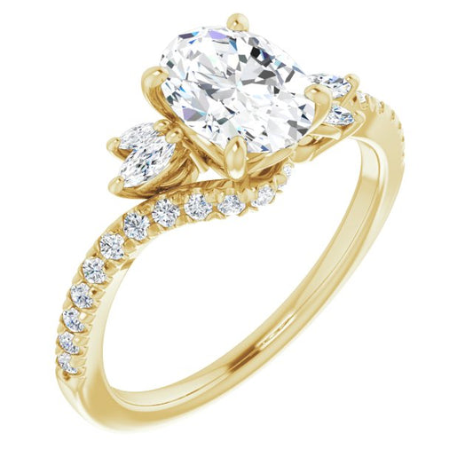 Oval Accented Engagement Ring