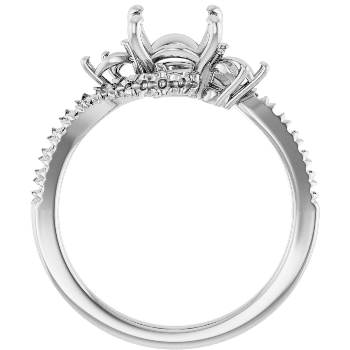 Cushion Accented Engagement Ring