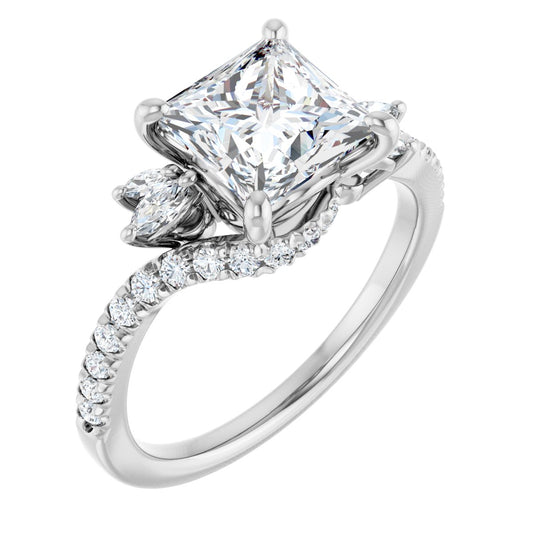 Princess Accented Engagement Ring