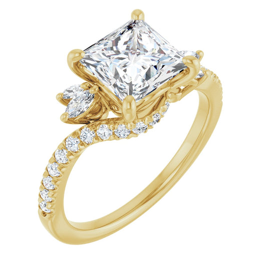 Princess Accented Engagement Ring