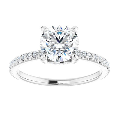 Round Brilliant Accented Engagement Ring