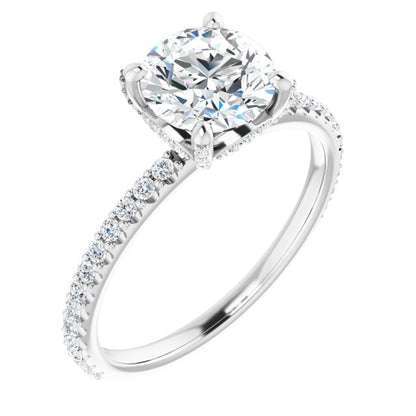 Round Brilliant Accented Engagement Ring