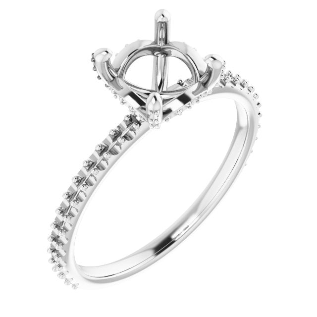 Round Brilliant Accented Engagement Ring