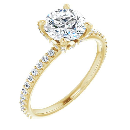 Round Brilliant Accented Engagement Ring