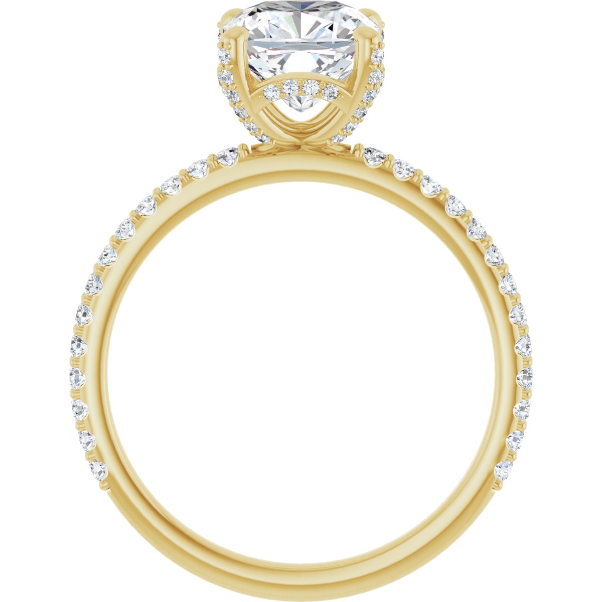 Cushion Accented Engagement Ring