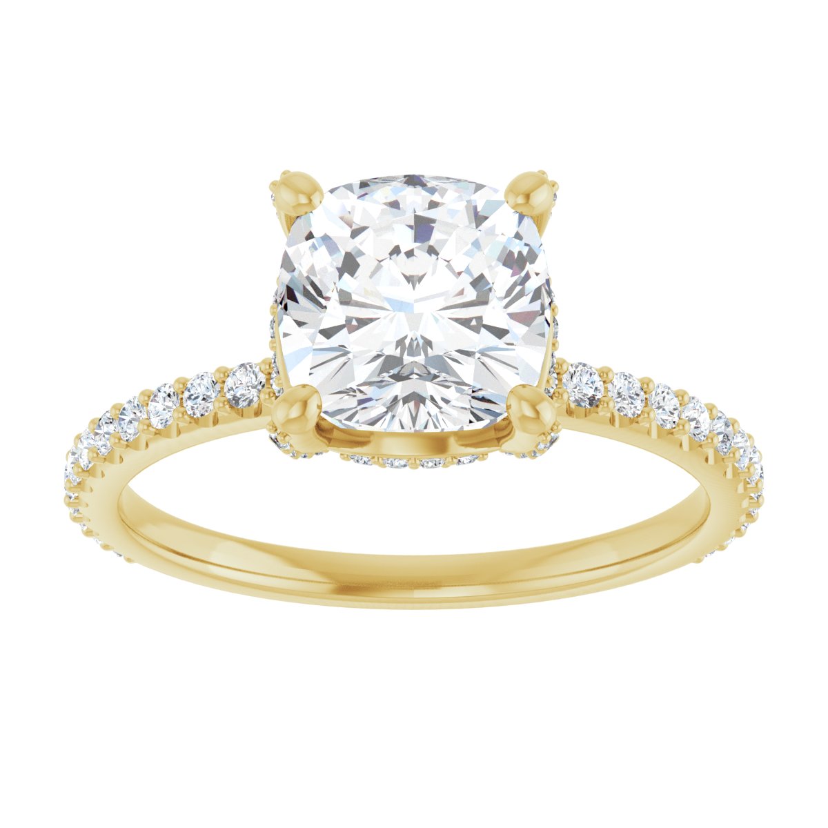 Cushion Accented Engagement Ring