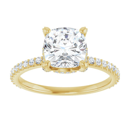 Cushion Accented Engagement Ring