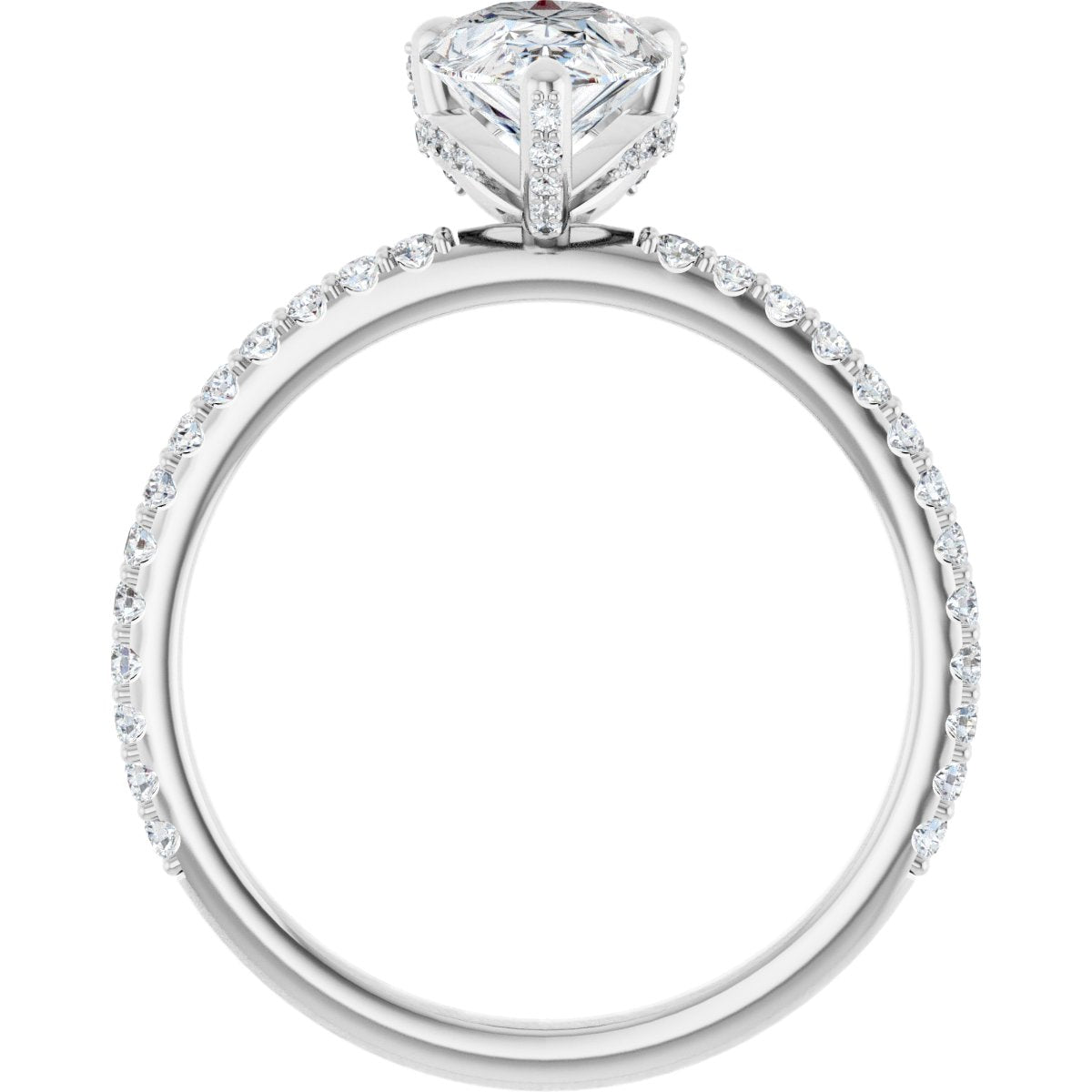 Pear Accented Engagement Ring