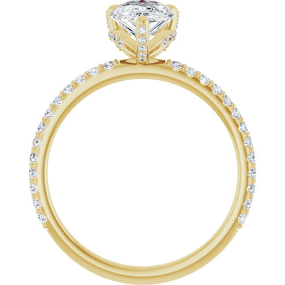 Pear Accented Engagement Ring