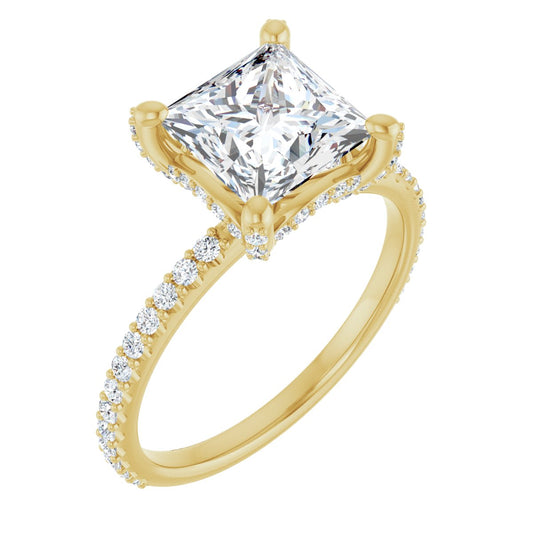 Princess Accented Engagement Ring