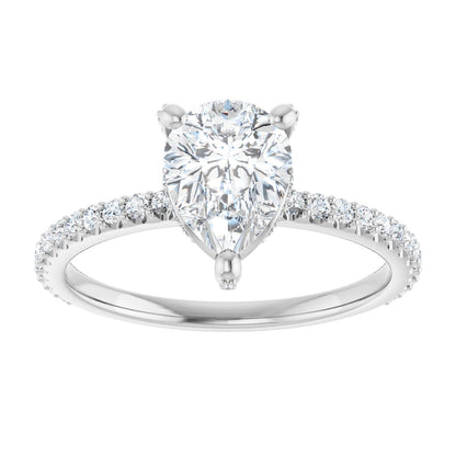 Pear Accented Engagement Ring