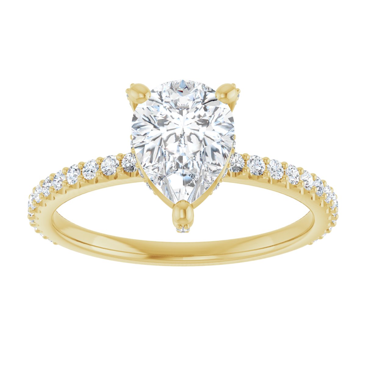 Pear Accented Engagement Ring