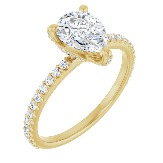 Pear Accented Engagement Ring