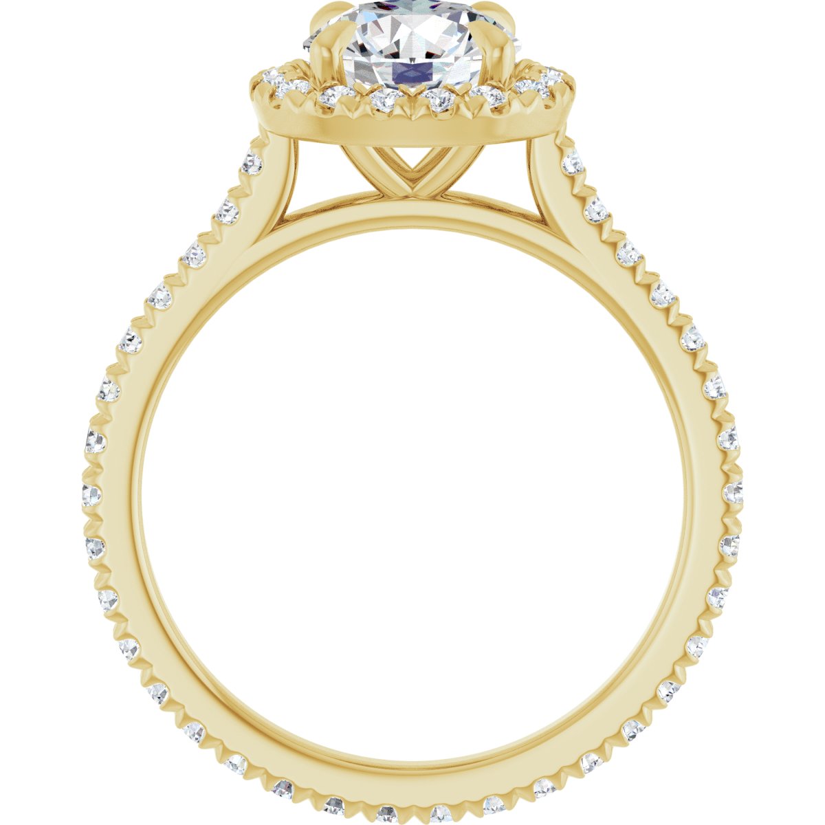 Round Brilliant Halo-Style Eternity Engagement Ring