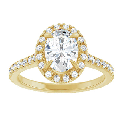 Oval Halo-Style Eternity Engagement Ring