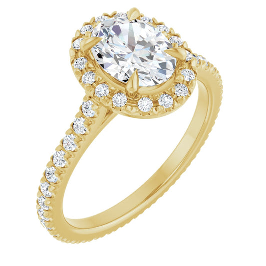 Oval Halo-Style Eternity Engagement Ring