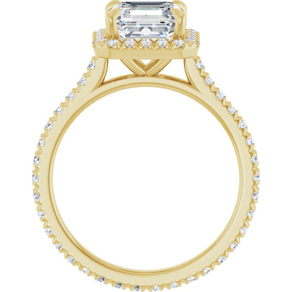 Asscher Halo-Style Eternity Engagement Ring