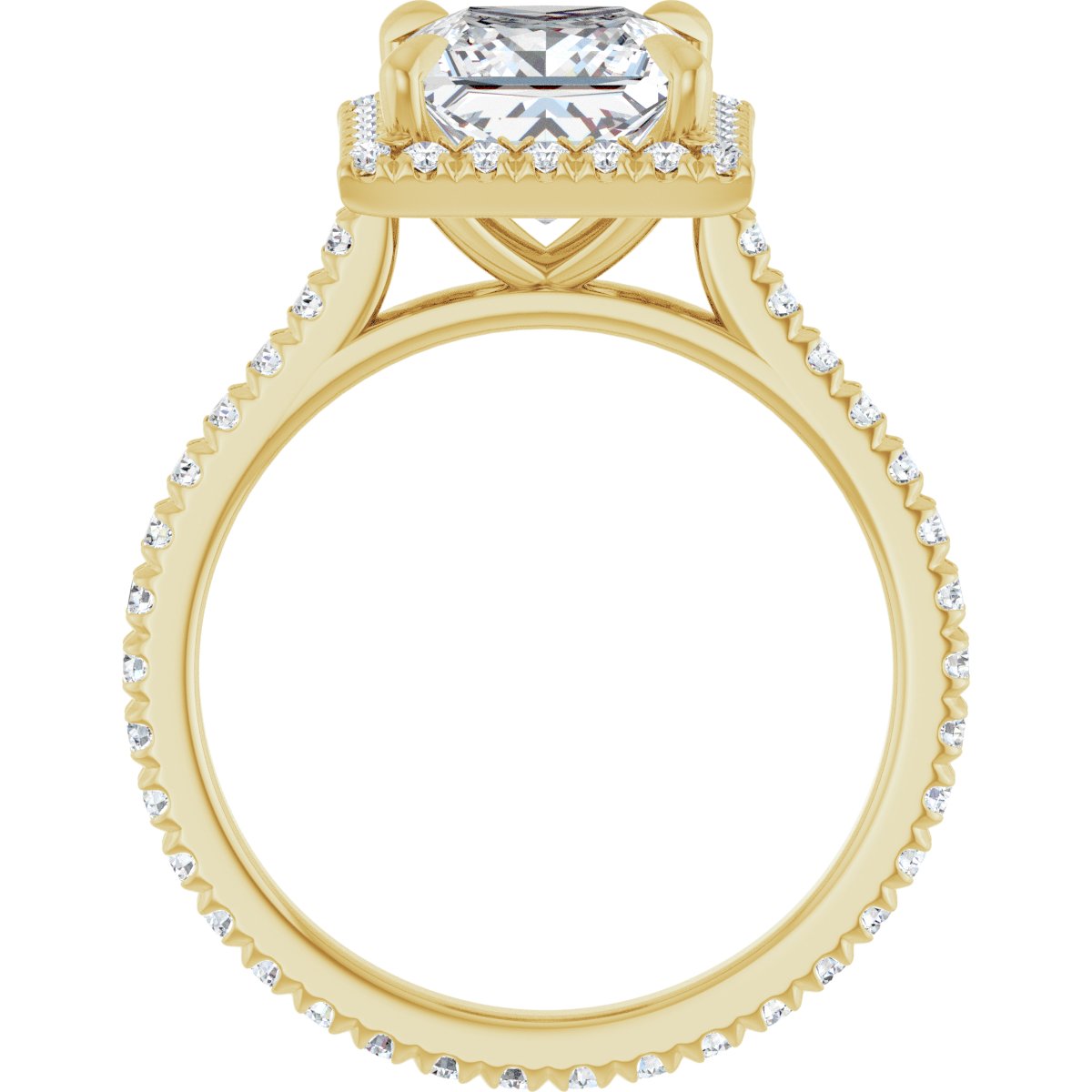 Princess Halo-Style Eternity Engagement Ring