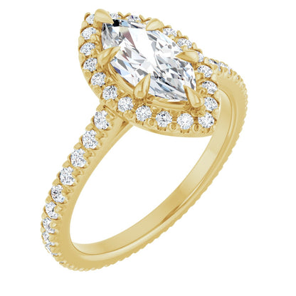 Marquise Halo-Style Eternity Engagement Ring